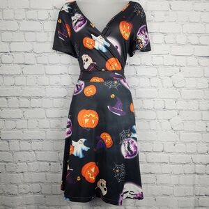 Size L Halloween Themed Black Dress